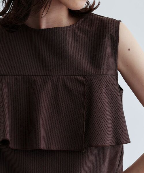 GALLEST / ギャレスト シャツ・ブラウス | 【セットアップ可能】ストライプサッカーフリルブラウス【洗える/カセット服】 | 詳細7