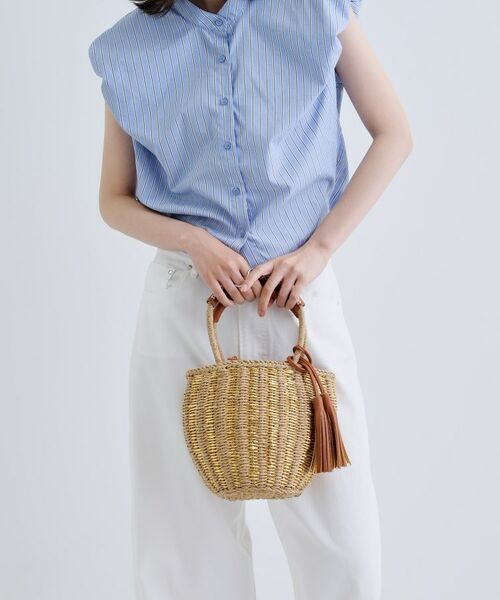 GALLEST / ギャレスト ハンドバッグ | メタリック編込みかごバッグ | 詳細1