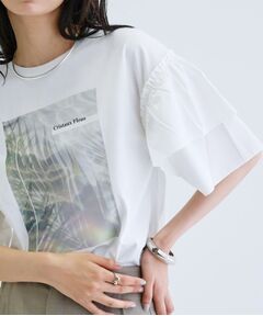 GALLEST / ギャレスト カットソー | フリルスリーブプリントカットソー