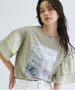 GALLEST / ギャレスト カットソー | フリルスリーブプリントカットソー