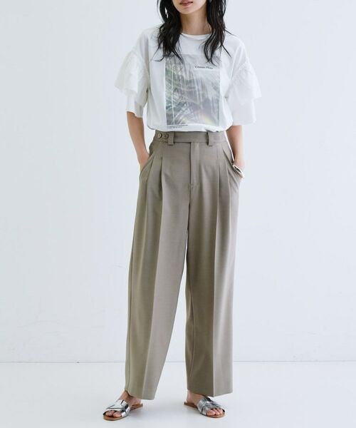 GALLEST / ギャレスト カットソー | フリルスリーブプリントカットソー | 詳細1