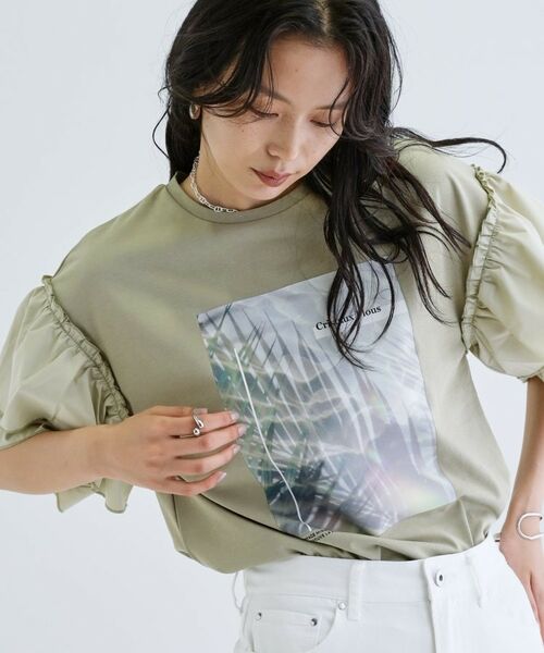 GALLEST / ギャレスト カットソー | フリルスリーブプリントカットソー | 詳細12