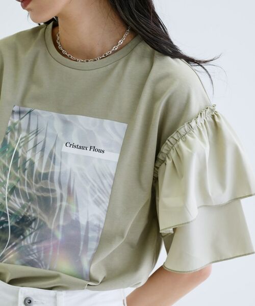 GALLEST / ギャレスト カットソー | フリルスリーブプリントカットソー | 詳細13