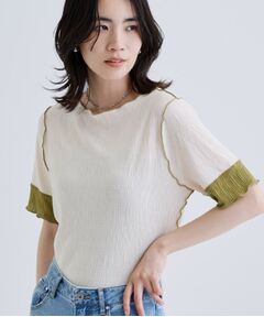 GALLEST / ギャレスト カットソー | 【一部店舗限定】バイカラープリーツカットソー