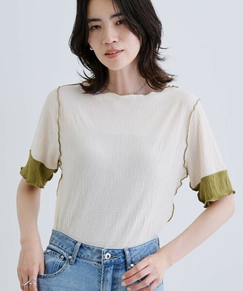 GALLEST / ギャレスト カットソー | 【一部店舗限定】バイカラープリーツカットソー | 詳細1