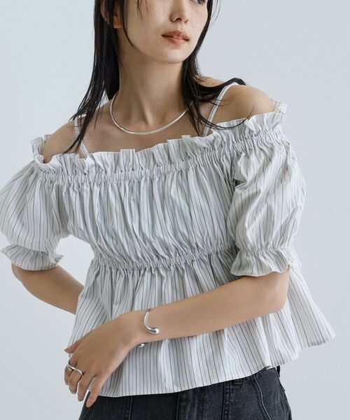 GALLEST / ギャレスト シャツ・ブラウス | 【一部店舗限定】オフショルシャーリングブラウス | 詳細9