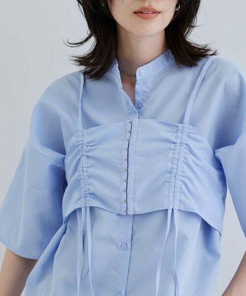 GALLEST / ギャレスト シャツ・ブラウス | 【一部店舗限定】ベアトップ付き半袖ワイドシャツ | 詳細14