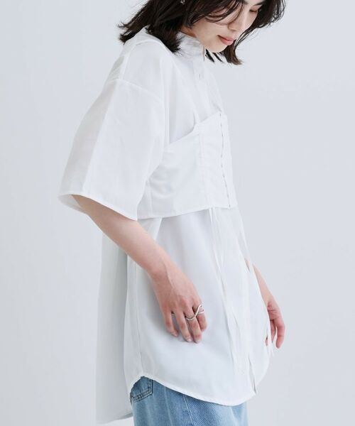 GALLEST / ギャレスト シャツ・ブラウス | 【一部店舗限定】ベアトップ付き半袖ワイドシャツ | 詳細2