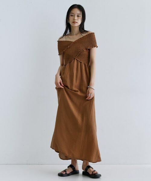 GALLEST / ギャレスト ロング・マキシ丈ワンピース | 【一部店舗限定】シャーリングクロスワンピース | 詳細11