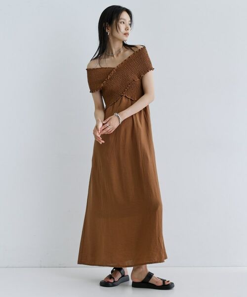 GALLEST / ギャレスト ロング・マキシ丈ワンピース | 【一部店舗限定】シャーリングクロスワンピース | 詳細13