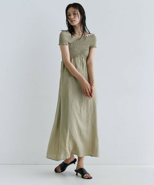 GALLEST / ギャレスト ロング・マキシ丈ワンピース | 【一部店舗限定】シャーリングクロスワンピース | 詳細18