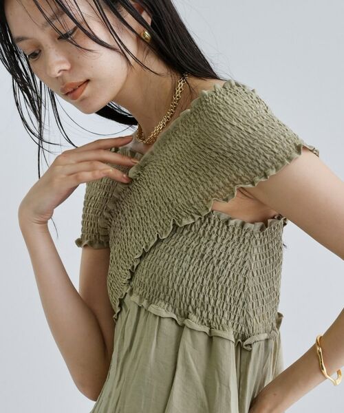 GALLEST / ギャレスト ロング・マキシ丈ワンピース | 【一部店舗限定】シャーリングクロスワンピース | 詳細20