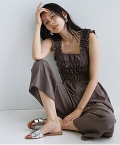 GALLEST / ギャレスト サロペット・オールインワン | 【一部店舗限定】ショルダーシャーリングサロペット