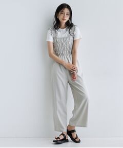 GALLEST / ギャレスト サロペット・オールインワン | 【一部店舗限定】ショルダーシャーリングサロペット