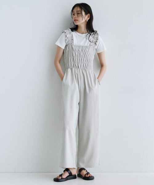 GALLEST / ギャレスト サロペット・オールインワン | 【一部店舗限定】ショルダーシャーリングサロペット | 詳細1