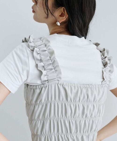 GALLEST / ギャレスト サロペット・オールインワン | 【一部店舗限定】ショルダーシャーリングサロペット | 詳細7