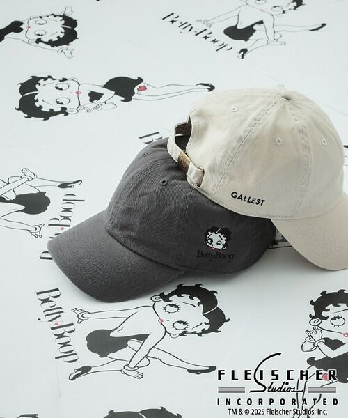 GALLEST/ギャレスト 【Betty Boop(TM)】刺繍入りキャップ チャコールグレー(014) 00 GALLEST/ギャレスト 【Betty Boop(TM)】刺繍入りキャップ チャコールグレー(014) 00