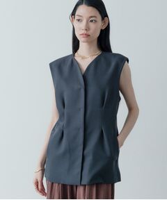 GALLEST / ギャレスト ノーカラージャケット | 【セットアップ対応】ウーステッドライクジレジャケット