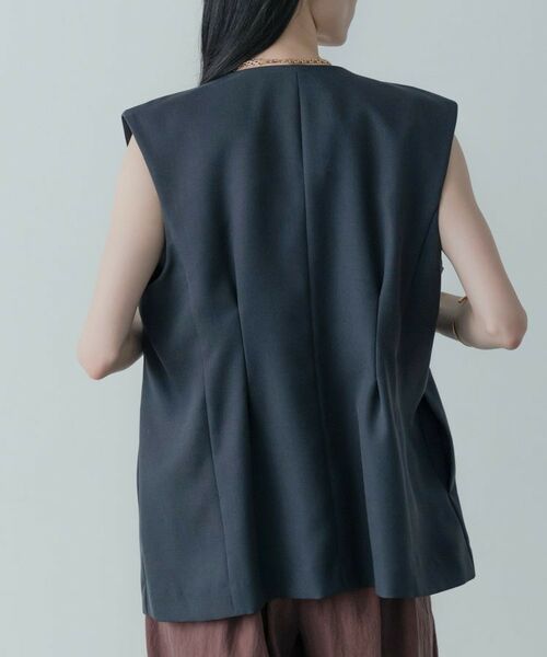 GALLEST / ギャレスト ノーカラージャケット | 【セットアップ対応】ウーステッドライクジレジャケット | 詳細11