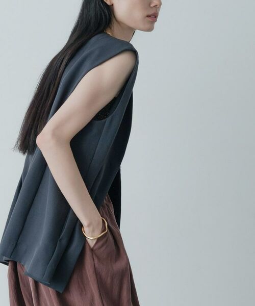 GALLEST / ギャレスト ノーカラージャケット | 【セットアップ対応】ウーステッドライクジレジャケット | 詳細14