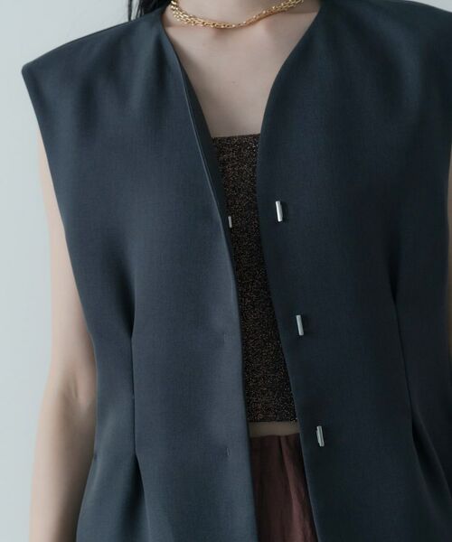 GALLEST / ギャレスト ノーカラージャケット | 【セットアップ対応】ウーステッドライクジレジャケット | 詳細16