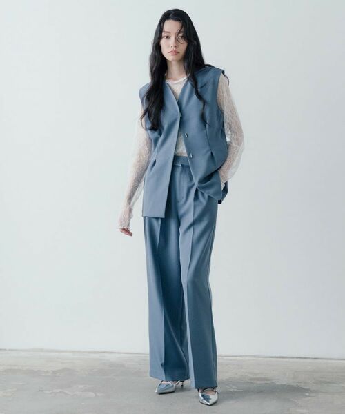 GALLEST / ギャレスト ノーカラージャケット | 【セットアップ対応】ウーステッドライクジレジャケット | 詳細2