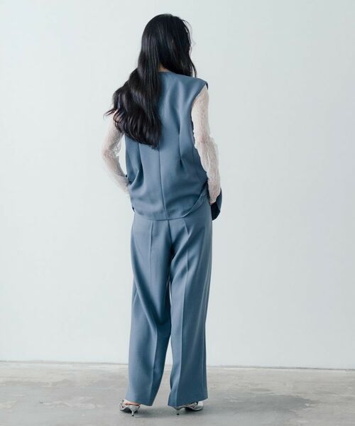 GALLEST / ギャレスト ノーカラージャケット | 【セットアップ対応】ウーステッドライクジレジャケット | 詳細3