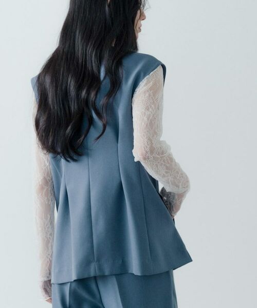 GALLEST / ギャレスト ノーカラージャケット | 【セットアップ対応】ウーステッドライクジレジャケット | 詳細7