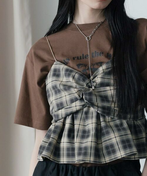 GALLEST / ギャレスト キャミソール・チューブトップ | オンブレチェックビスチェ | 詳細10