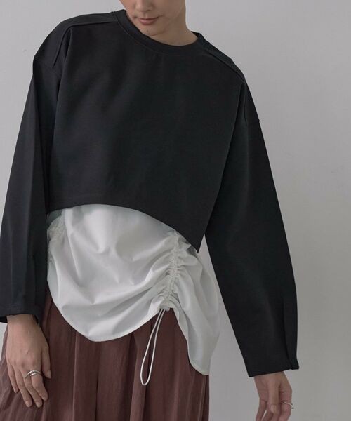 GALLEST/ギャレスト レイヤードダンボールスウェット ブラック(019) 34(S) GALLEST/ギャレスト レイヤードダンボールスウェット ブラック(019) 34(S)