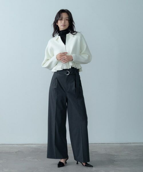 GALLEST / ギャレスト カーディガン・ボレロ | フリルヘムジップカーディガン | 詳細1