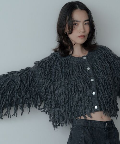 GALLEST/ギャレスト クロップドループカーディガン チャコールグレー(014) 38(M) GALLEST/ギャレスト クロップドループカーディガン チャコールグレー(014) 38(M)