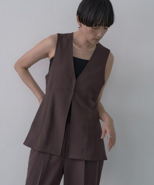 GALLEST / ギャレスト ベスト | Comfy SET UP|ペプラムイージージレ【セットアップ対応】(ブラウン(044))