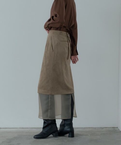 GALLEST / ギャレスト ロング・マキシ丈スカート | スエードライクレイヤースカート | 詳細13