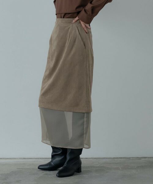 GALLEST / ギャレスト ロング・マキシ丈スカート | スエードライクレイヤースカート | 詳細18