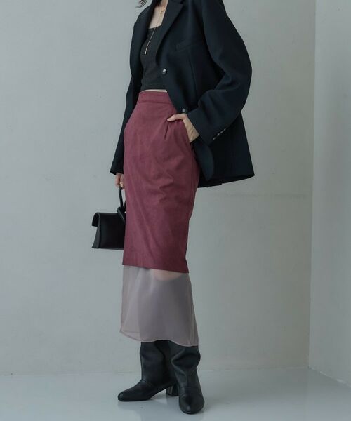GALLEST / ギャレスト ロング・マキシ丈スカート | スエードライクレイヤースカート | 詳細4