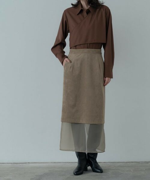 GALLEST / ギャレスト ロング・マキシ丈スカート | スエードライクレイヤースカート（モカブラウン(042)）