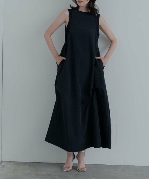 GALLEST / ギャレスト ロング・マキシ丈ワンピース | イレギュラータックナイロンワンピース | 詳細10