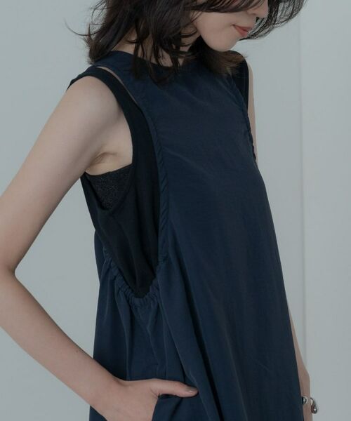 GALLEST / ギャレスト ロング・マキシ丈ワンピース | イレギュラータックナイロンワンピース | 詳細3