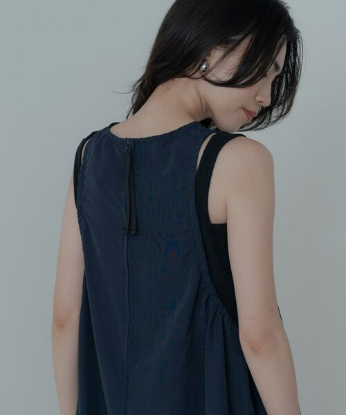 GALLEST / ギャレスト ロング・マキシ丈ワンピース | イレギュラータックナイロンワンピース | 詳細6