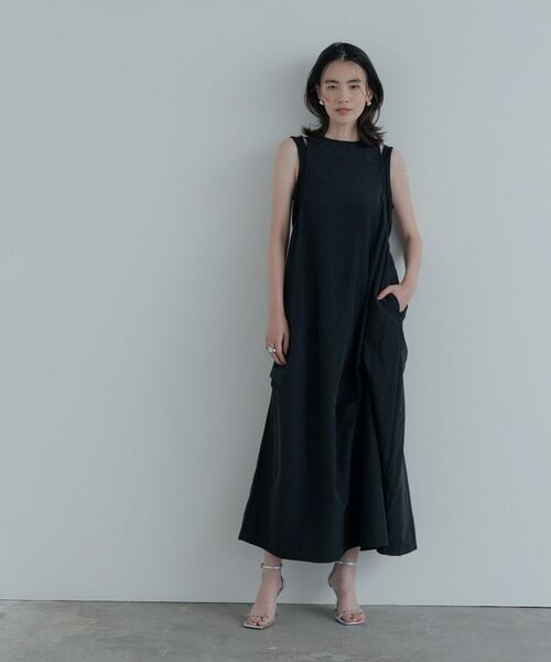 GALLEST / ギャレスト ロング・マキシ丈ワンピース | イレギュラータックナイロンワンピース | 詳細7