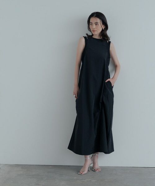 GALLEST / ギャレスト ロング・マキシ丈ワンピース | イレギュラータックナイロンワンピース | 詳細8