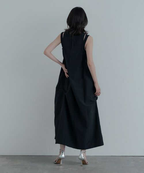 GALLEST / ギャレスト ロング・マキシ丈ワンピース | イレギュラータックナイロンワンピース | 詳細9