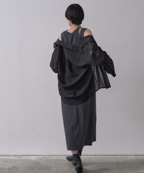 GALLEST / ギャレスト シャツ・ブラウス | ワイドカフスシアーストライプシャツ/秋服/シアーシャツ | 詳細18