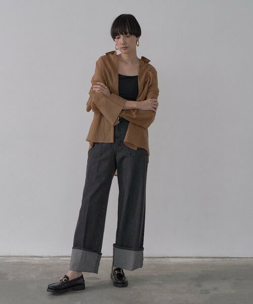 GALLEST / ギャレスト シャツ・ブラウス | ワイドカフスシアーストライプシャツ/秋服/シアーシャツ | 詳細24