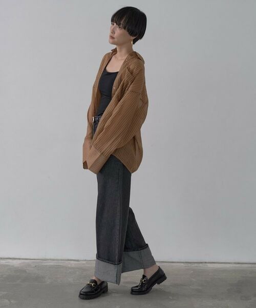 GALLEST / ギャレスト シャツ・ブラウス | ワイドカフスシアーストライプシャツ/秋服/シアーシャツ | 詳細25