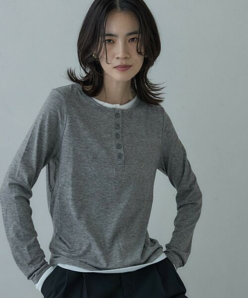 GALLEST / ギャレスト カットソー | バイカラーヘンリーネックレイヤーカットソー | 詳細11