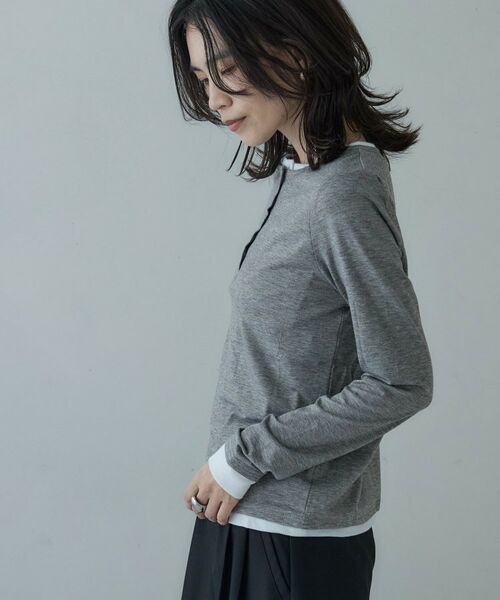 GALLEST / ギャレスト カットソー | バイカラーヘンリーネックレイヤーカットソー | 詳細12