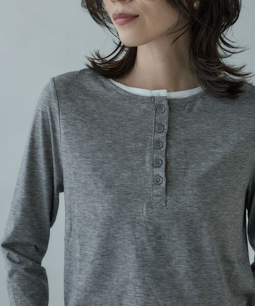 GALLEST / ギャレスト カットソー | バイカラーヘンリーネックレイヤーカットソー | 詳細15