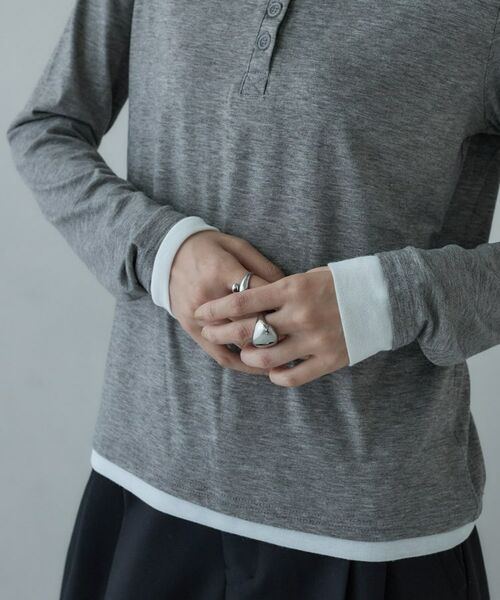 GALLEST / ギャレスト カットソー | バイカラーヘンリーネックレイヤーカットソー | 詳細16